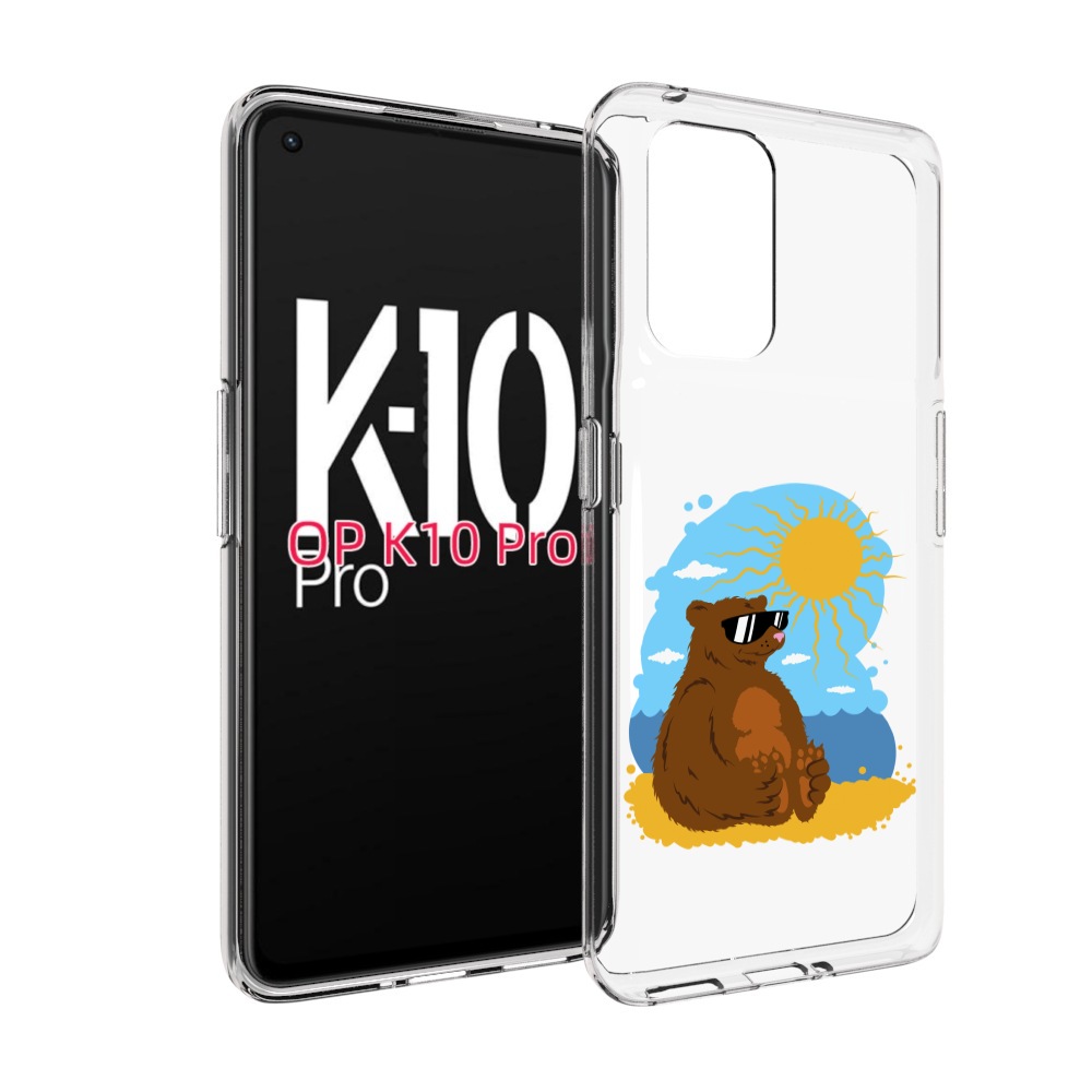 

Чехол MyPads медведь на чиле для OPPO K10 Pro, Прозрачный, Tocco