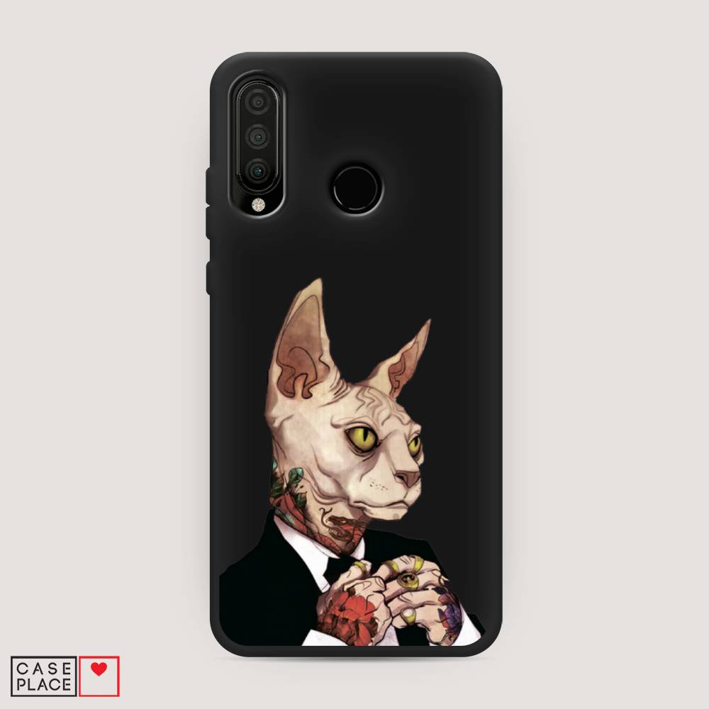 

Чехол Awog на Huawei P30 Lite "Татуированный сфинкс", Бежевый;черный;красный, 67952-1