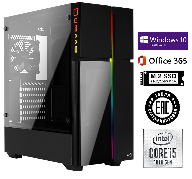 Системный блок SG i5-10400F/H510/DDR4 16Gb/SSD M.2 500Gb/RTX 2060 6Gb/ACP-Black