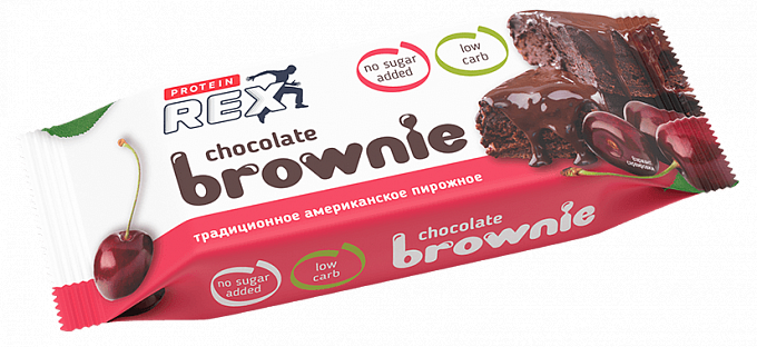 

Пирожное протеиновое Брауни, Proteinrex, 5шт по 50г (Вишня)