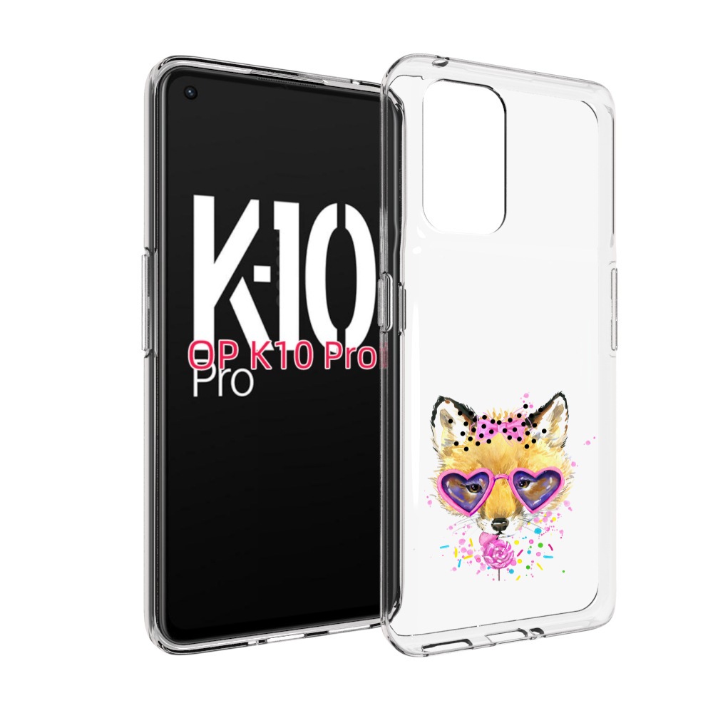 

Чехол MyPads лисенок с бантиком для OPPO K10 Pro, Прозрачный, Tocco