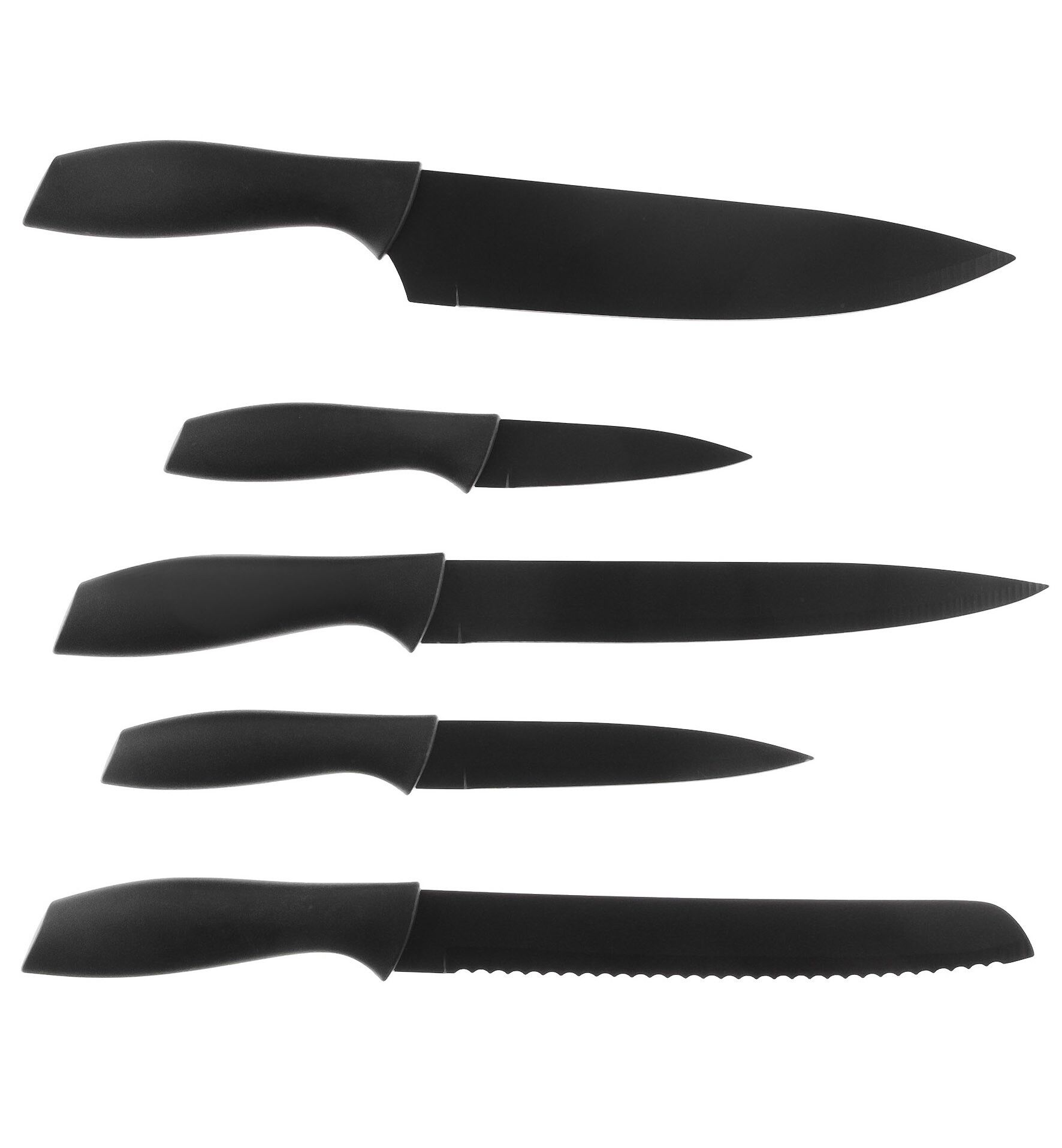 фото Набор кухонных ножей 5 штук premium black в коробке koopman