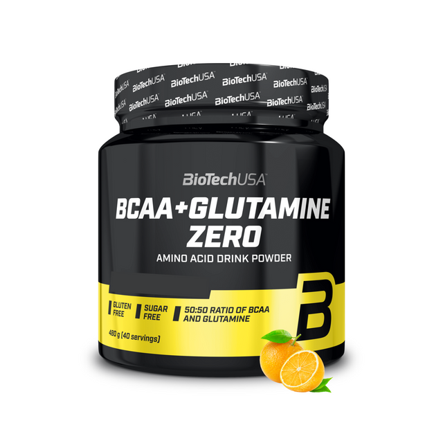 Комплекс аминокислот BioTechUSA BCAA+Glutamine Zero порошок 480 г, апельсин