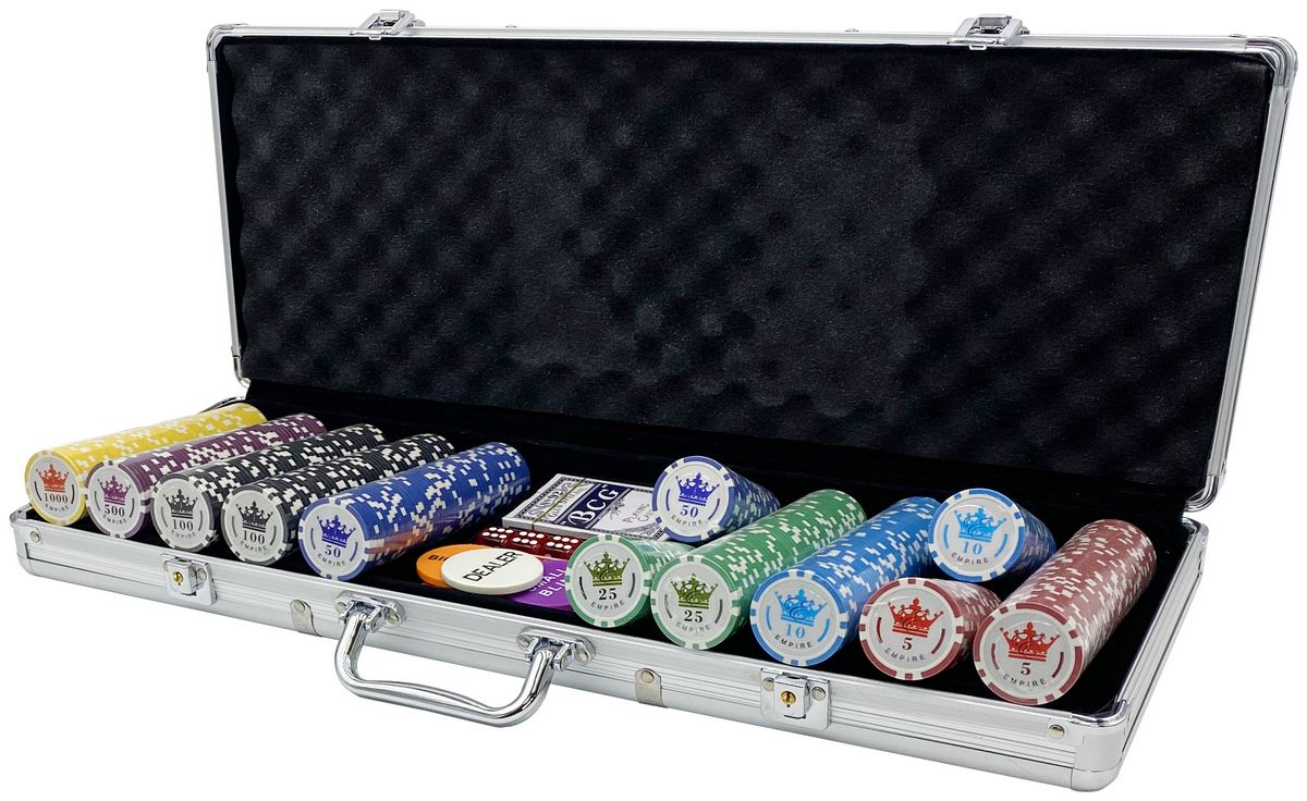 фото Покерный набор empire, 500 фишек 11.5 г с номиналом в чемодане, сукно premium poker