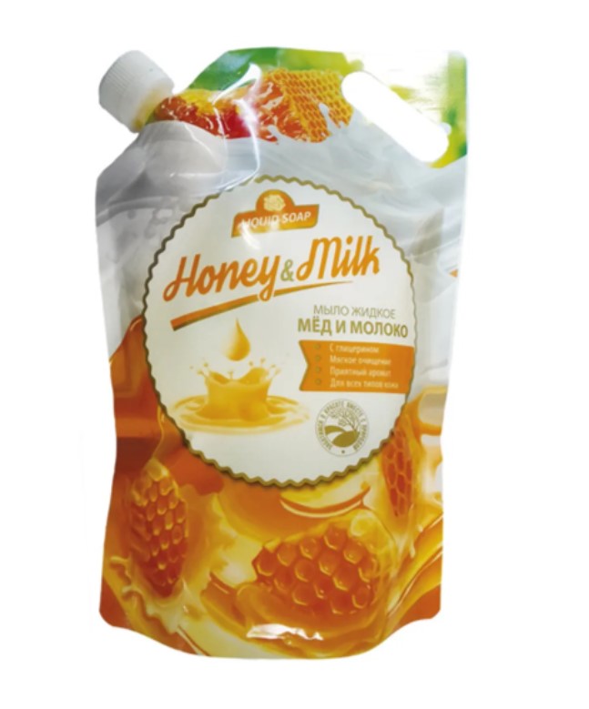 Мыло жидкое Romax Лесные ягоды Мёд и молоко, дой-пак, 1000 мл русское поле жидкое мыло домашнее универсальное васильково ромашковое 1000