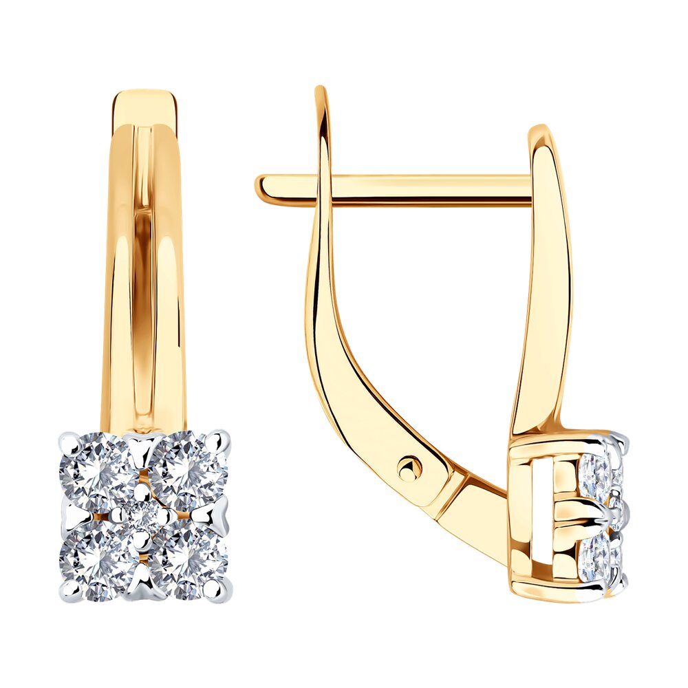 

Серьги из золото Diamant 51-120-02822-1, фианит, 51-120-02822-1