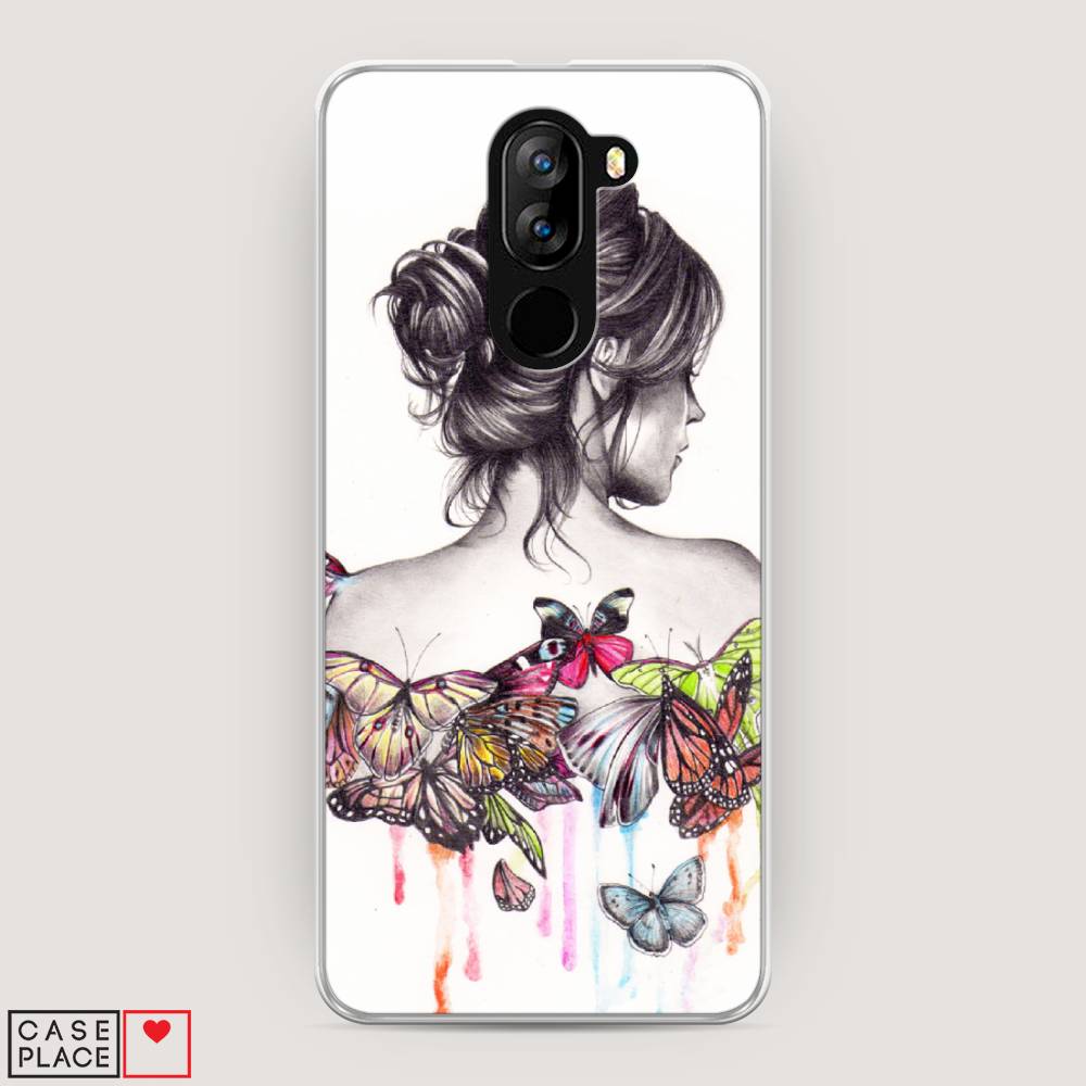 фото Чехол awog "девушка с бабочками" для doogee x60l