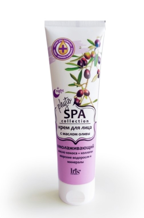 фото Крем iris phyto spa collection для лица, ночной, с маслом оливы, 100 мл