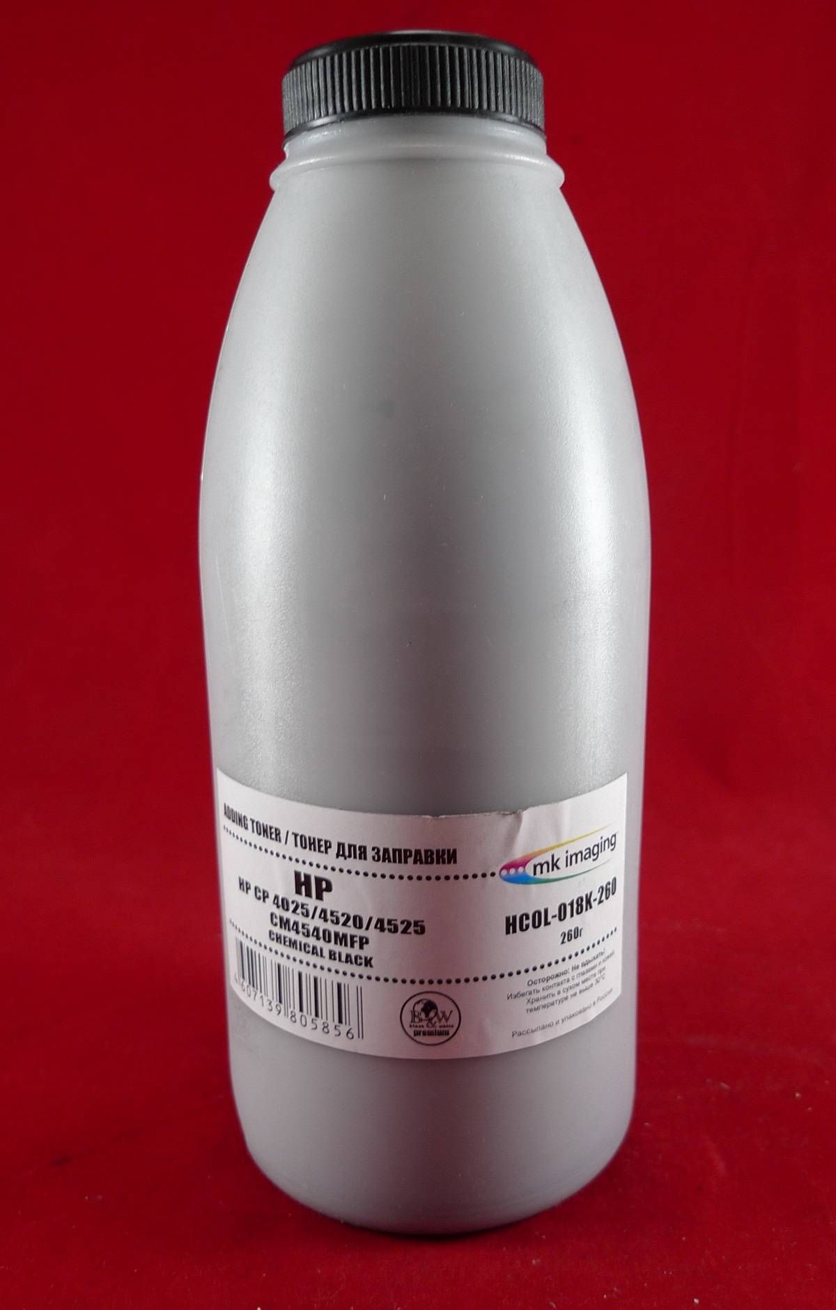 

Тонер Black&White HCOL-018K-260, Черный, для картриджей CE260A Black, химический