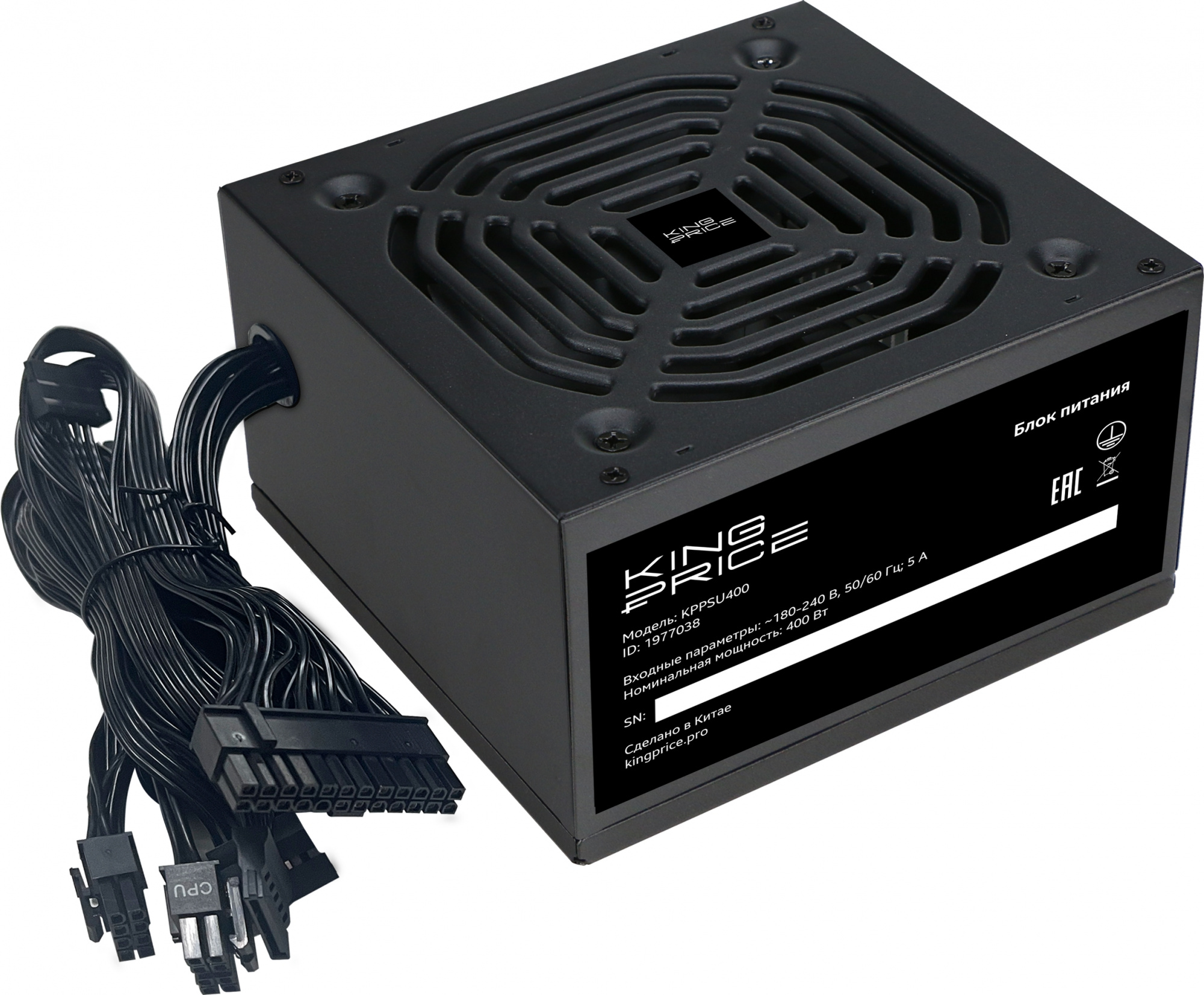 

Блок питания KingPrice ATX 400W KPPSU400 RTL, Черный, KPPSU400