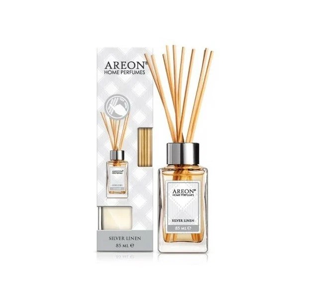 Ароматизатор Areon Sticks банка, деревянные палочки Silver Linen 85 мл