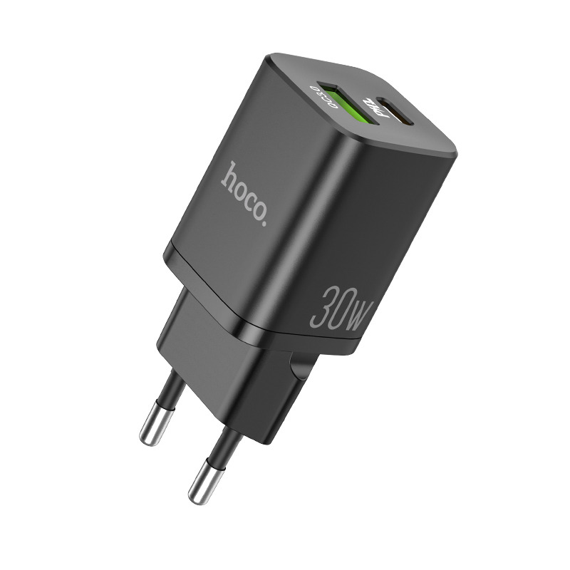 

Зарядное устройство hoco n13 bright usb+usb-c, 3a, черный