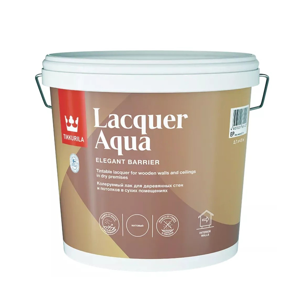 Лак Tikkurila Euro Lacquer Aqua (700001138) бесцветный 2.7л