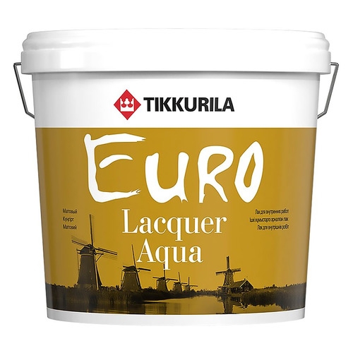 фото Лак tikkurila euro lacquer aqua (700001138) бесцветный 2.7л