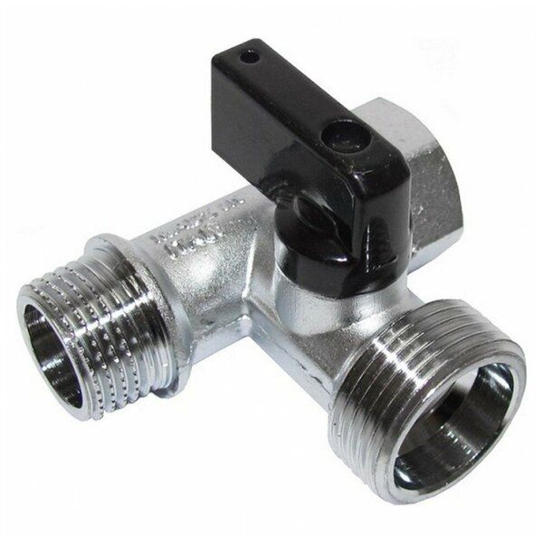 

Кран шаровый Bugatti для стиральной машины 1/2x3/4 x1/2", Серебристый, 22_3/4"_Ручка-бабочка