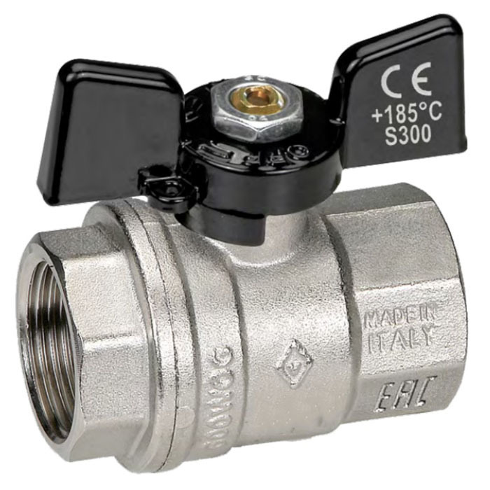 

Кран шаровый Bugatti Oregon 1/2", внутренняя резьба, бабочка 03020062, Серебристый, Oregon-302