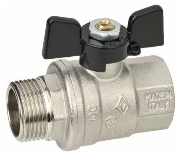 

Кран шаровый Bugatti 1/2", внутренняя-наружная резьба, Серебристый, 22