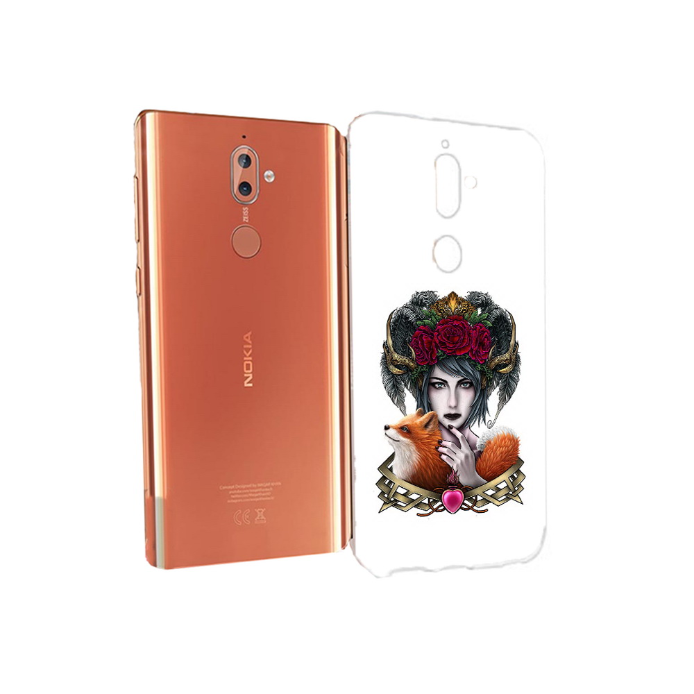 

Чехол MyPads Tocco для Nokia 9 девушка с лисой (PT126479.94.314), Прозрачный, Tocco