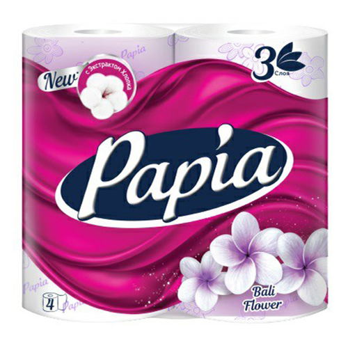

Туалетная бумага Papia Bali Flower ароматизированная 3 слойная 4 рулона