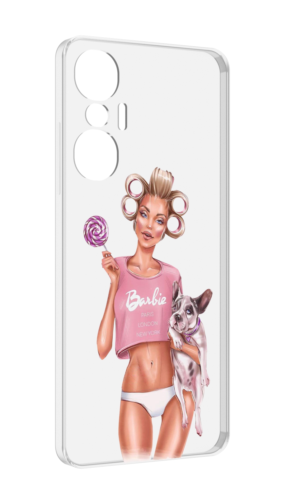 

Чехол MyPads Барби-с-собачкой женский для Infinix Hot 20S противоударный, Tocco