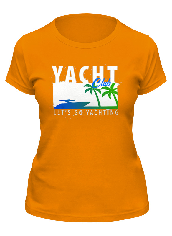 

Футболка женская Printio Yacht club оранжевая 2XL, Оранжевый, Yacht club