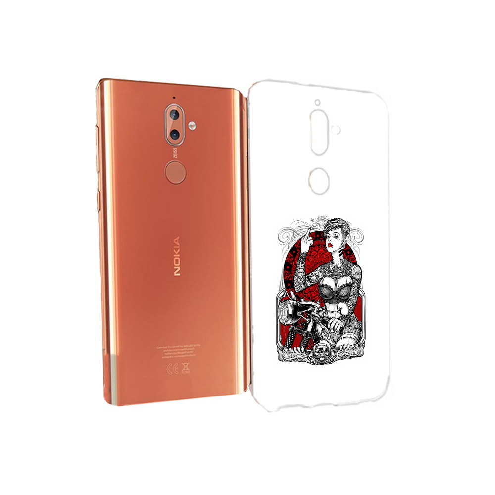 Чехол MyPads Tocco для Nokia 9 девушка на мотоцикле (PT126479.94.308)