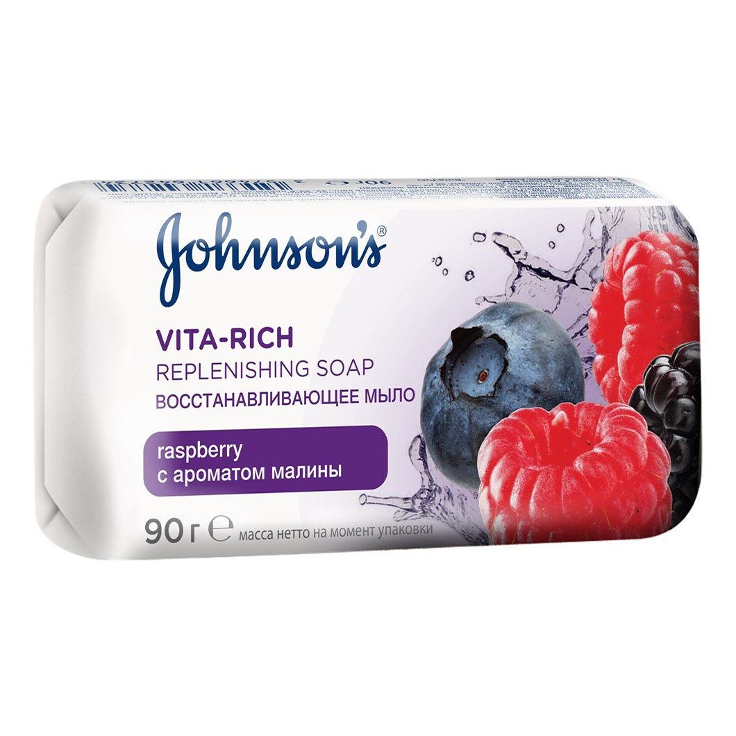 фото Туалетное мыло johnson's vita-rich с ароматом малины 90 г