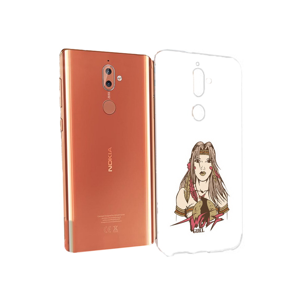 

Чехол MyPads Tocco для Nokia 9 девушка волк (PT126479.94.306), Прозрачный, Tocco