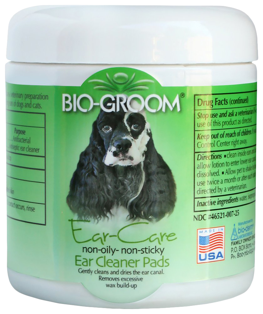 Подушечки для очищения ушей собак и кошек Bio-Groom Ear-Care Pads, 25 шт