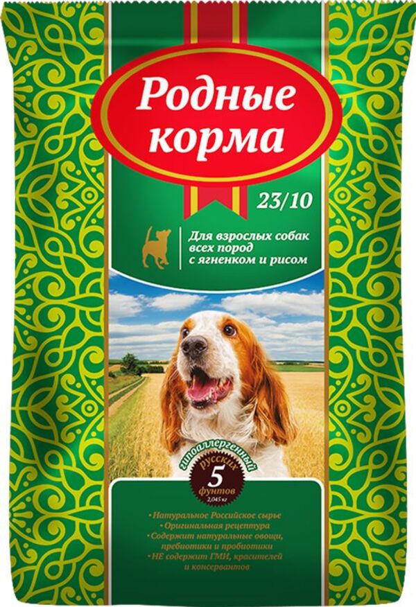фото Сухой корм для взрослых собак родные корма 23/10 с ягненком и рисом, 6 шт по 2,045 кг