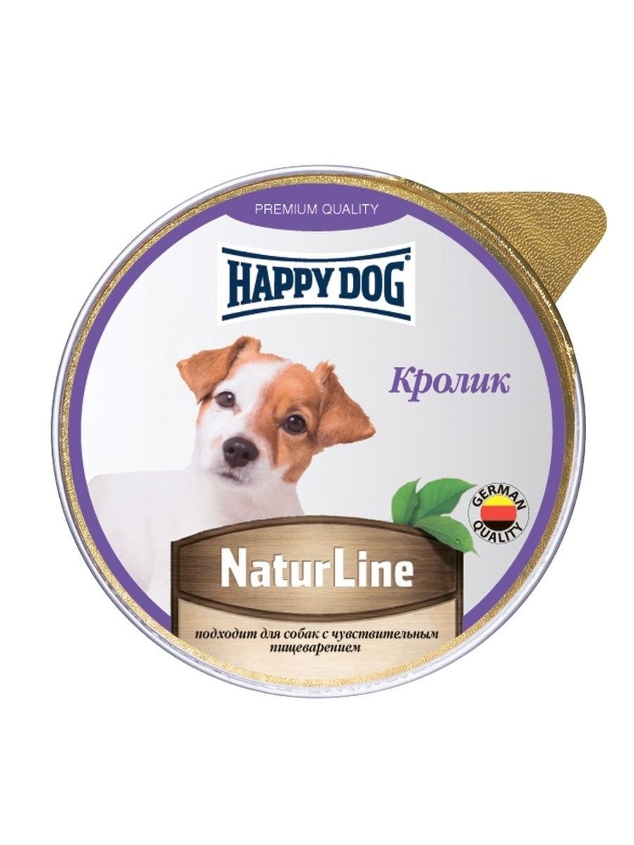 фото Влажный корм для собак happy dog natur line, кролик, 10шт, 125г