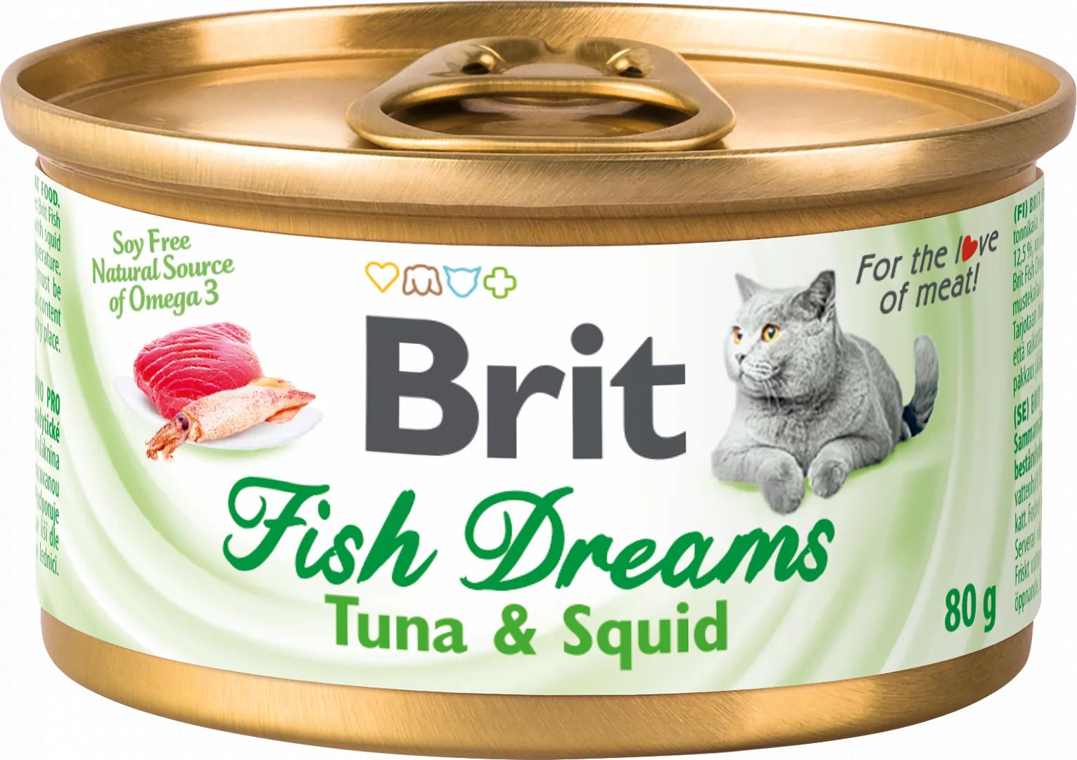 фото Влажный корм для кошек brit fish dreams, тунец, кальмары, 12шт, 80г