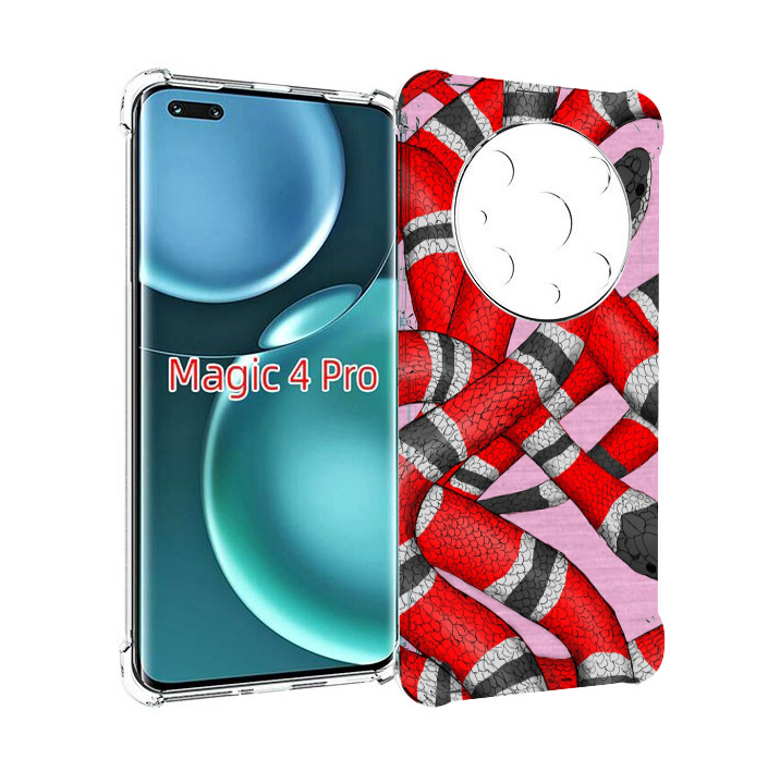 

Чехол MyPads змея-красно-черно-белый для Honor Magic4 Pro, Прозрачный, Tocco