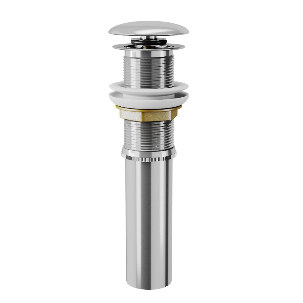 Донный клапан D&K для раковины клик-клак без перелива хромированная крышка (DC9001) латунный прямой резьбовой клапан под термоголовку double lin