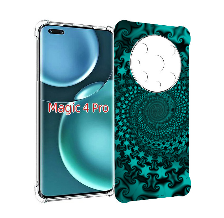

Чехол MyPads зеленый-гипноз для Honor Magic4 Pro, Прозрачный, Tocco