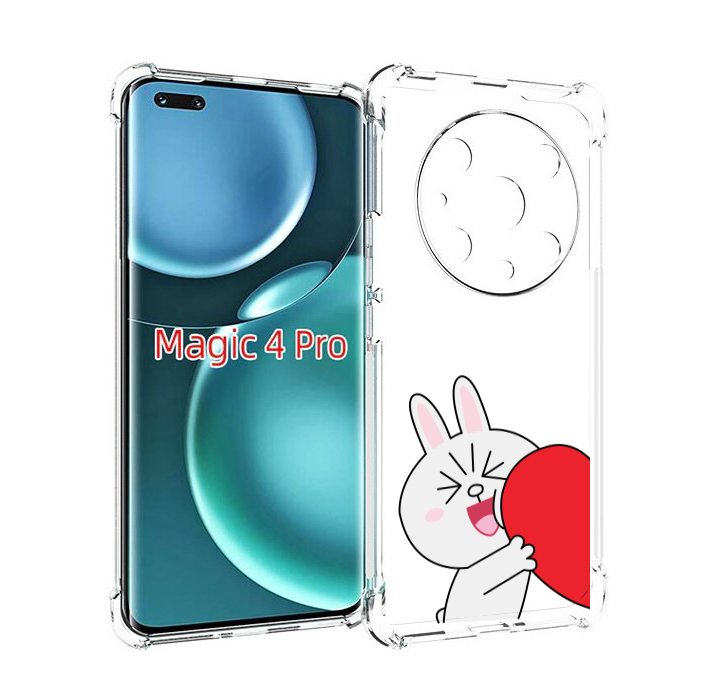 

Чехол MyPads зайчик-с-полуседрцем для Honor Magic4 Pro, Прозрачный, Tocco