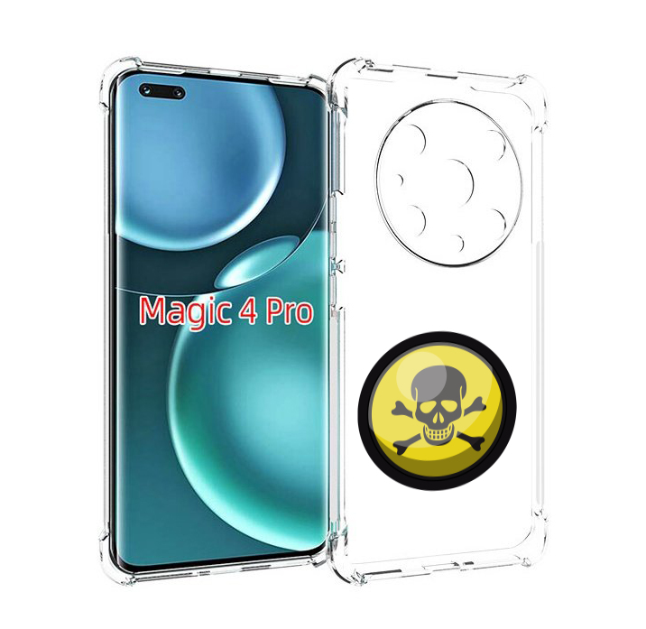 

Чехол MyPads желтый-череп для Honor Magic4 Pro, Прозрачный, Tocco