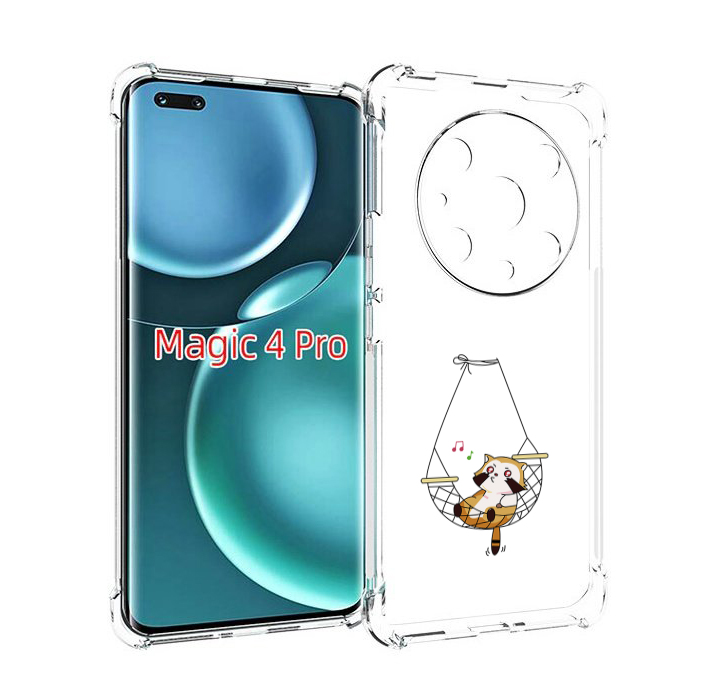 

Чехол MyPads енот-на-гамаке для Honor Magic4 Pro, Прозрачный, Tocco