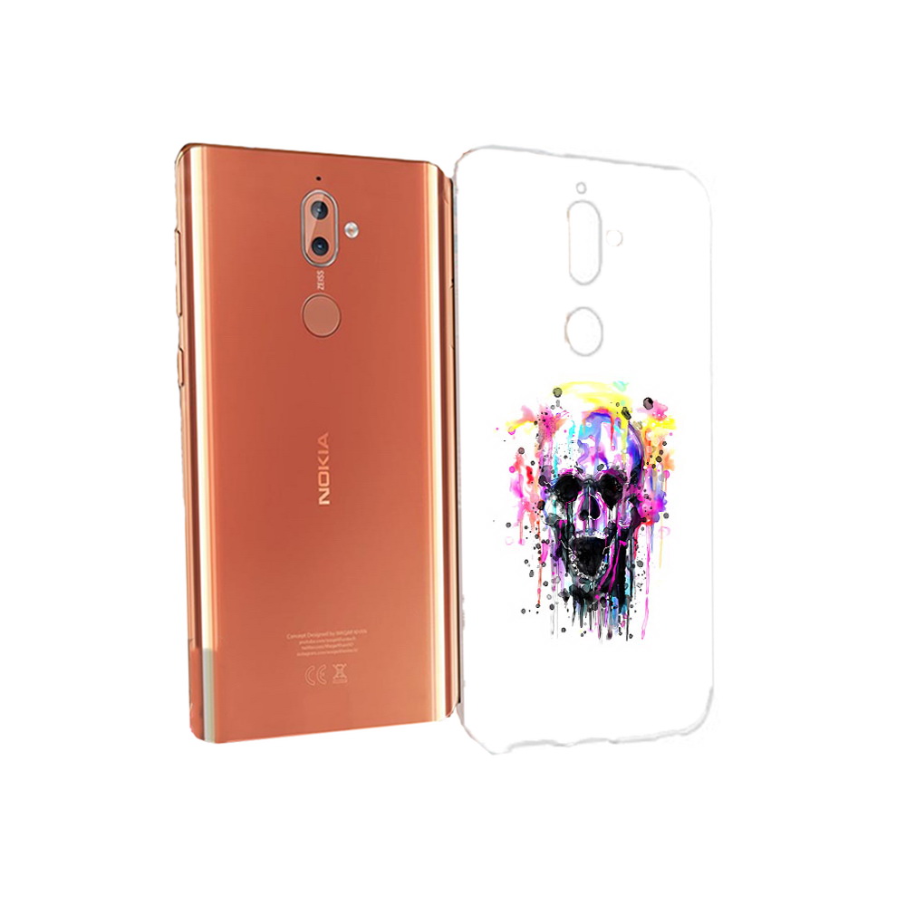 

Чехол MyPads Tocco для Nokia 9 граффити череп (PT126479.94.298), Прозрачный, Tocco