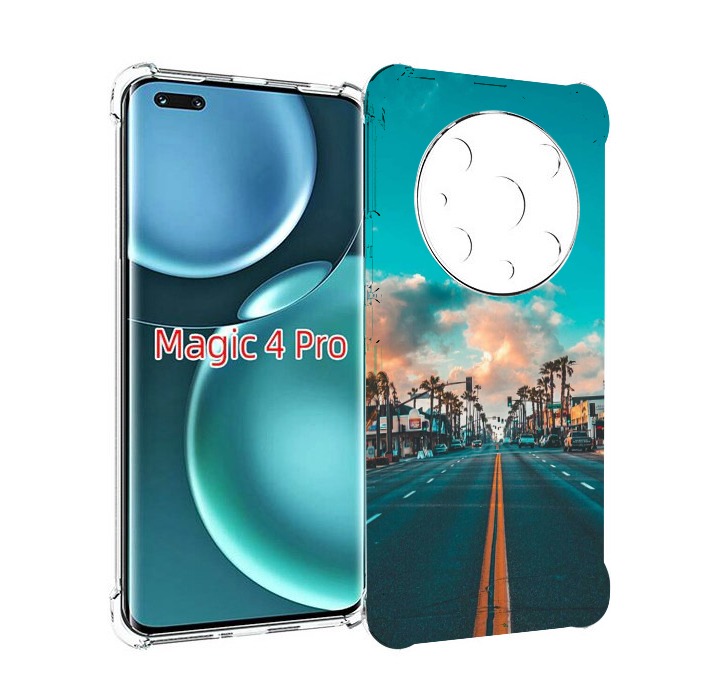 

Чехол MyPads дорога-в-лос-анджелес для Honor Magic4 Pro, Прозрачный, Tocco