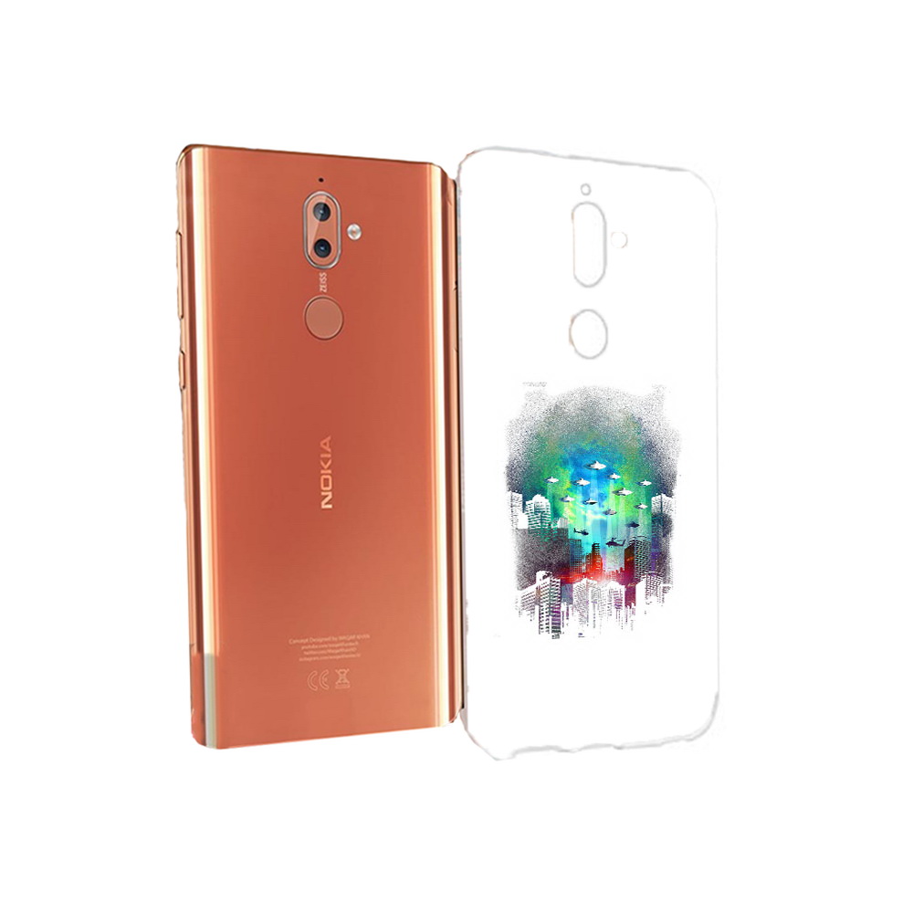 

Чехол MyPads Tocco для Nokia 9 город в свечении (PT126479.94.296), Прозрачный, Tocco