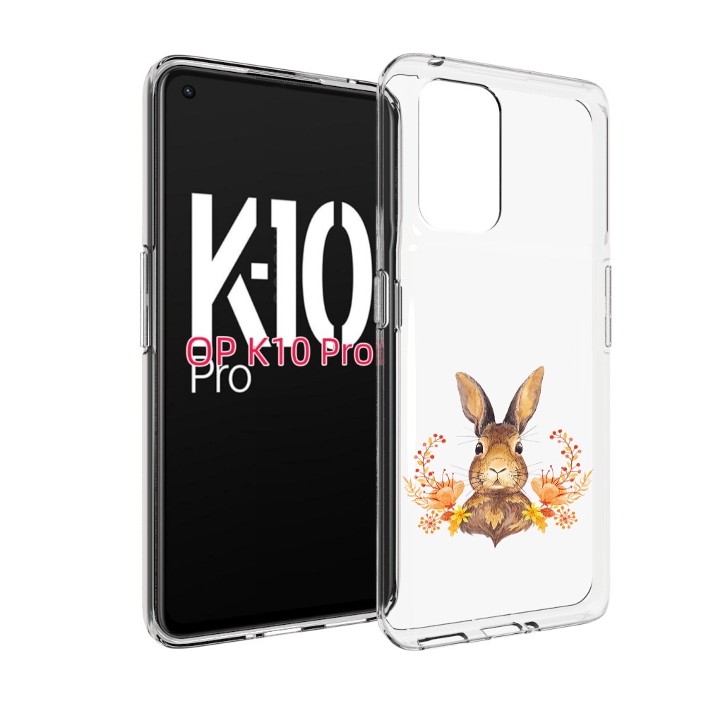 

Чехол MyPads зайка в цветах для OPPO K10 Pro, Прозрачный, Tocco