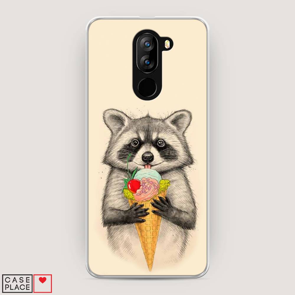 

Чехол Awog на Doogee X60L / Дуги X60L "Енот с мороженым", Разноцветный, 220550-10