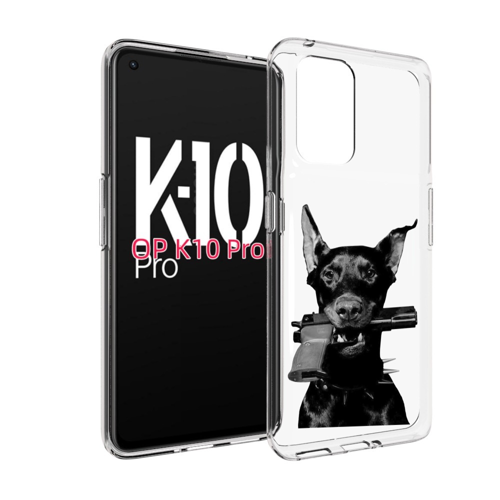 

Чехол MyPads доберман с пистолетом для OPPO K10 Pro, Прозрачный, Tocco