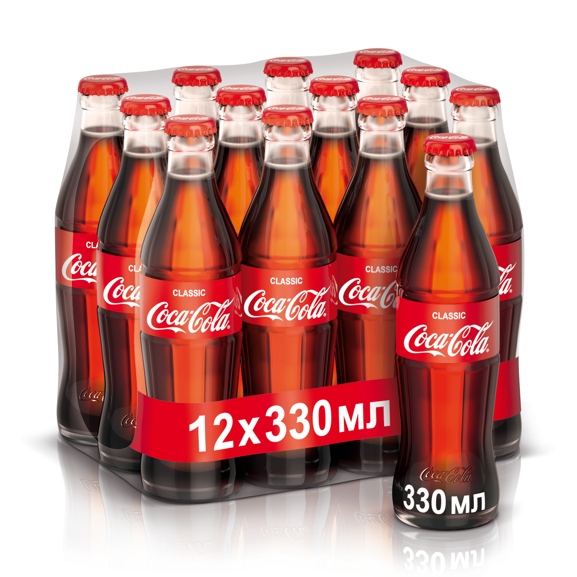 Напиток Coca-Cola газированный стекло 0.33 л упаковка 12 шт