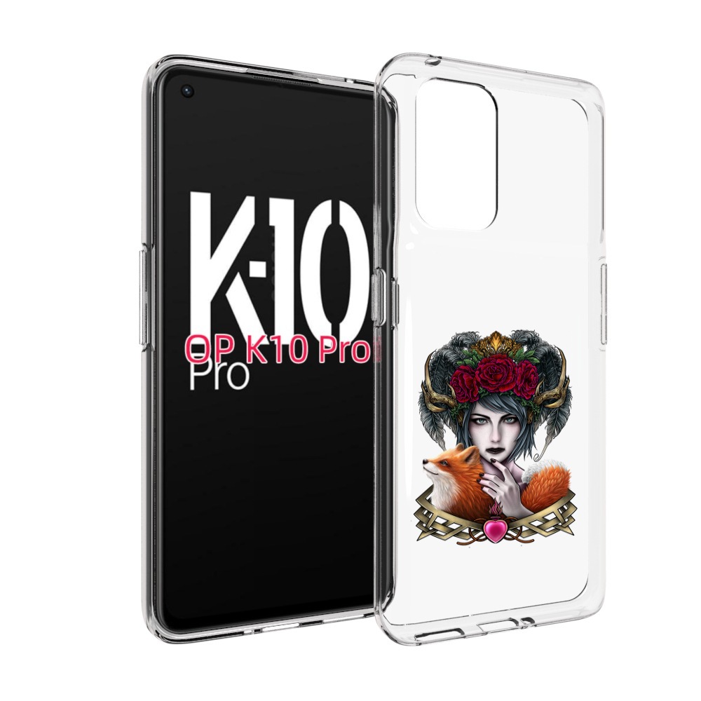 

Чехол MyPads девушка с лисой для OPPO K10 Pro, Прозрачный, Tocco