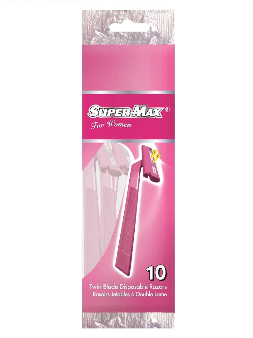 Одноразовые станки с двойным лезвием Super-Max TWIN BLADE for Women, 10 шт gillette2 станки одноразовые для бритья 7 3 шт