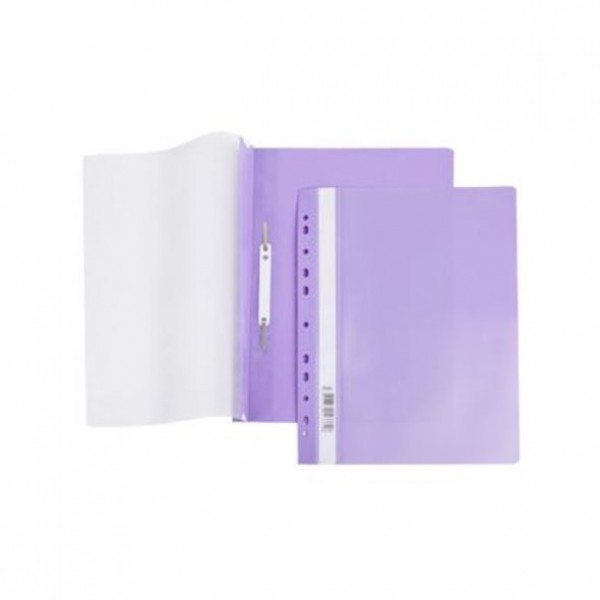 Папка-Скоросшиватель Hatber А4 Пластиковая с перфорацией Фиолетовая