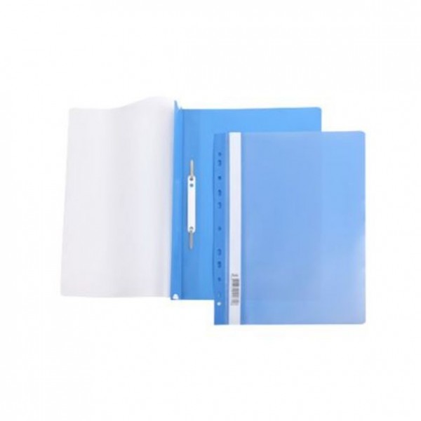 Папка-Скоросшиватель Hatber А4 Пластиковая с перфорацией Синяя