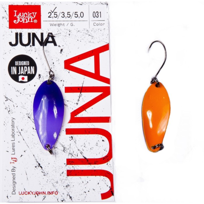

Блесна колеб. Lucky John JUNA длин.33мм/03,5г 031, Синий;оранжевый, Juna